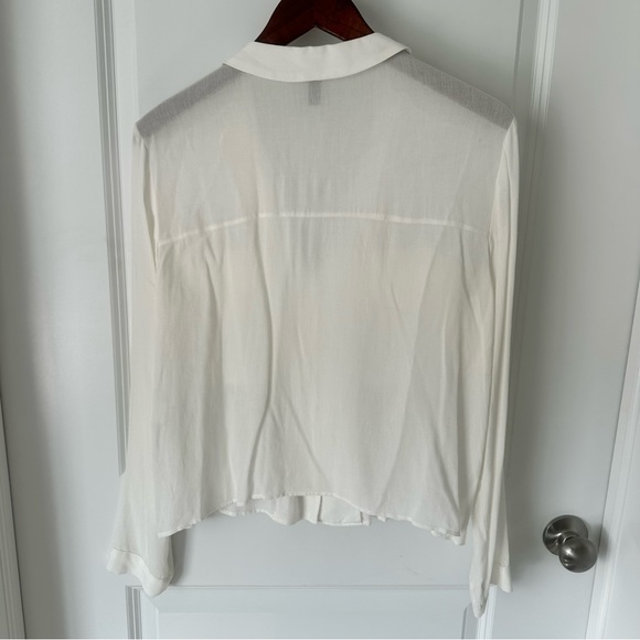 Zara Women's Sheer White Button Up Blouse - Picture 3 of 3
